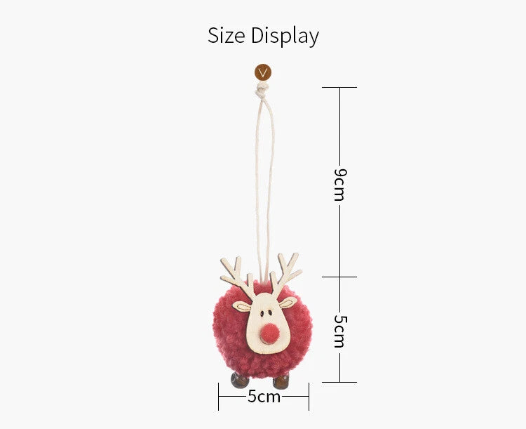 Pom Decoration Pendant for Christmas Tree Adorable Reindeer