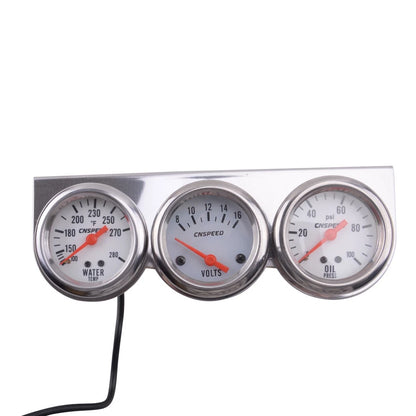 Triple Gauge Set for Car - Oil Pressure, Water Temp, Voltage Meter