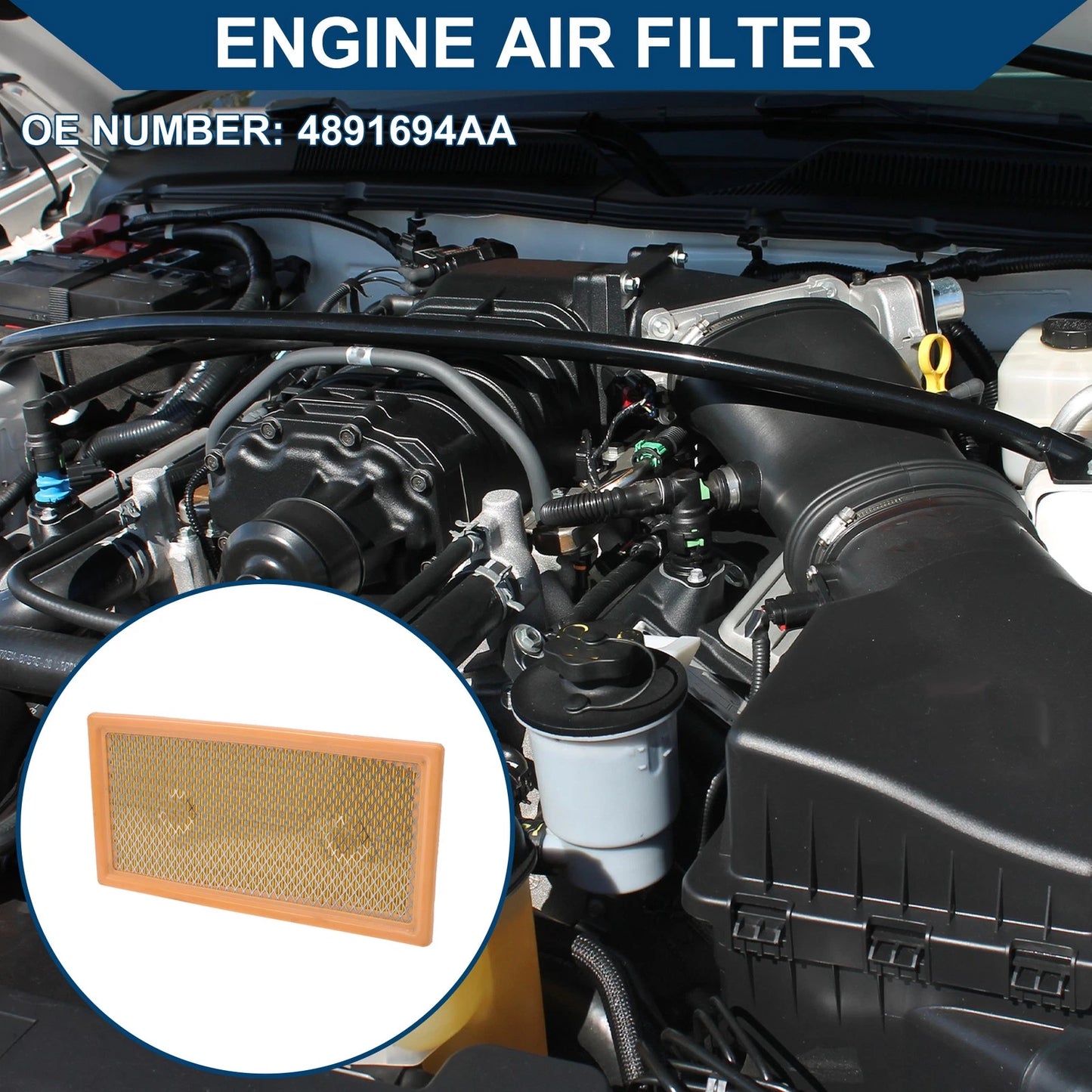 Car Engine Air Filter for Jeep Compass 2.0L 2.4L (2007-2010) - 1 Pcs