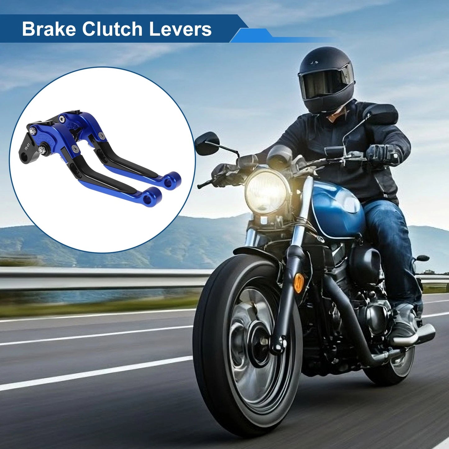Adjustable Brake Clutch Levers for Honda X11 (1999-2002) Blue Black