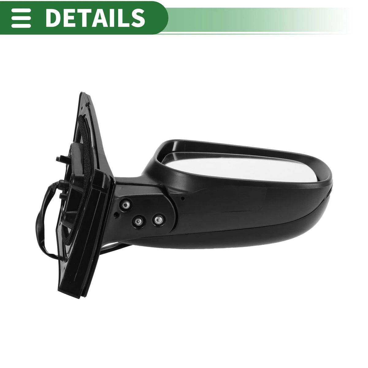Right Side Door Mirror Manual Folding Gloss Black for Toyota Corolla (2009-2013)
