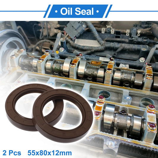 Oil Seal Rotary Shaft Seal 55x80x12mm Brown 2 x for Make Model
