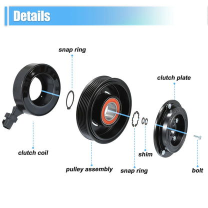 AC Compressor Clutch for Jeep Wrangler 2012-2018 A/C Clutch Assembly