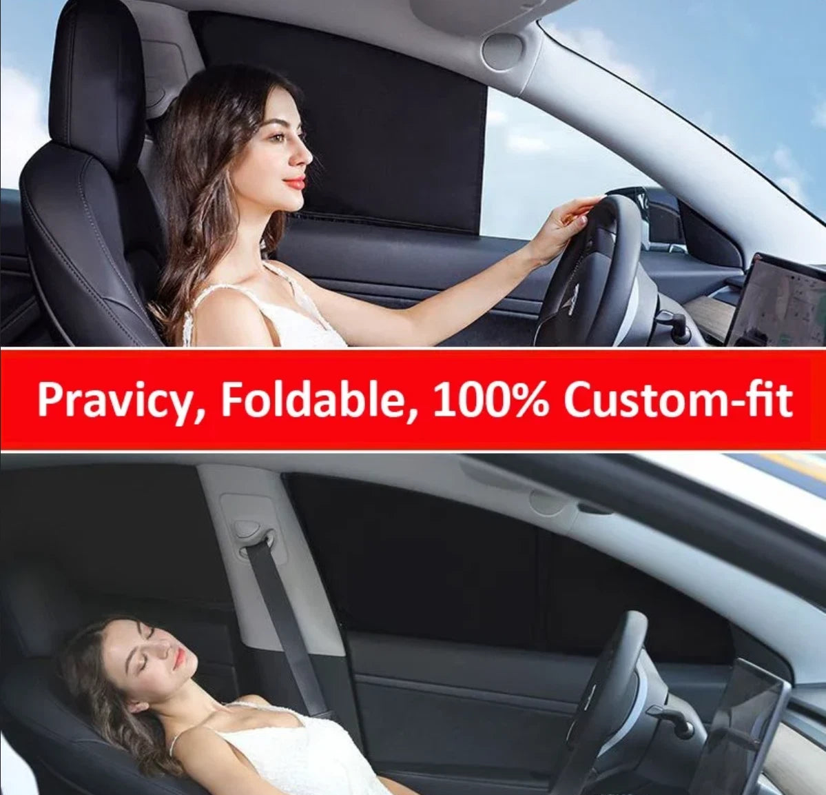 6 x Windshield Side Window Sunshade for Tesla Model S (2022–2024)