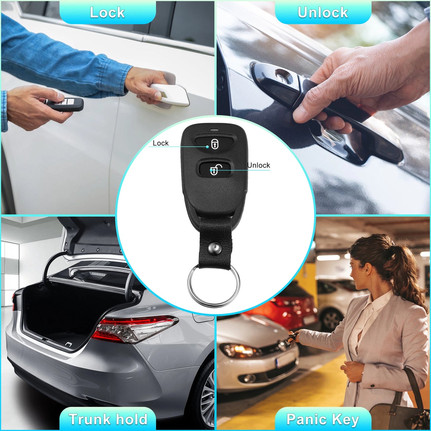 3 Button Keyless Entry Remote Key Shell Cover for Hyundai, Kia (2011-2023)