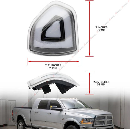 Clear Lens Amber LED Side Mirror Turn Signal Lights for Dodge Ram 1500 2500 3500