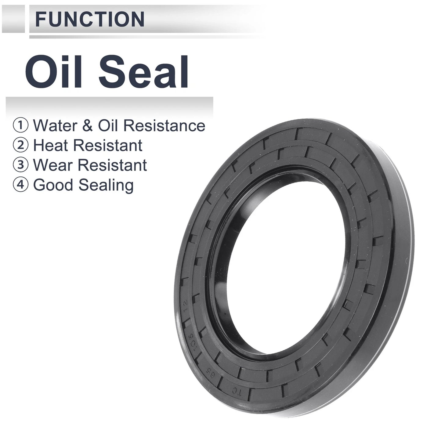 Oil Seal Rotary Shaft Seal Nitrile Rubber 65x105x12mm Black 5 Pcs