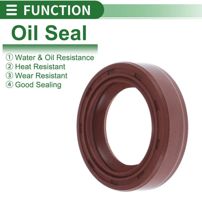 Oil Seal 27x38x10mm FKM Rubber Brown 5 Pcs for Make Model