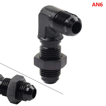 6AN Male to Male 90 Degree Flare Union Bulkhead Adapter Fitting