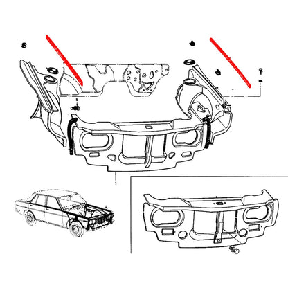 Front Fender Seal Weatherstrip for Nissan Datsun Bluebird 510 1600 1968-1973