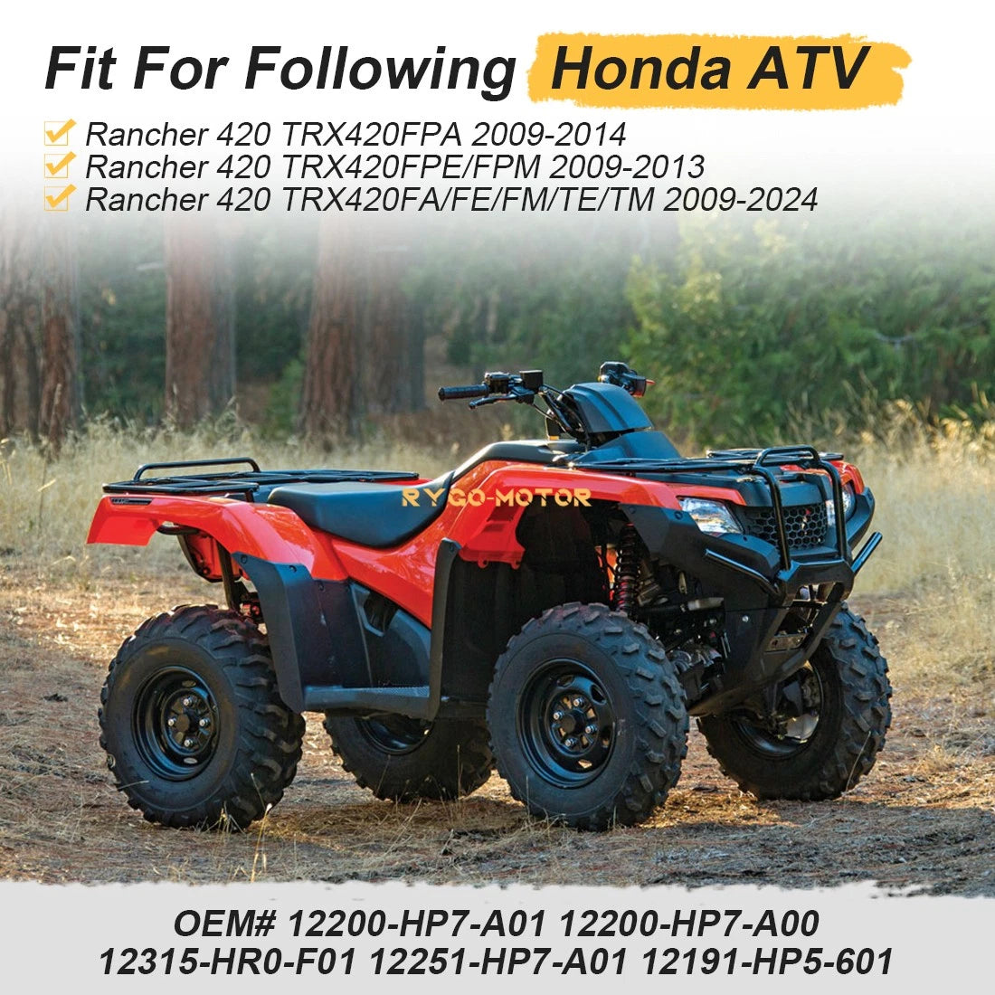 Cylinder Head Valves & Top End Gasket Kit for Honda Rancher 420 (2009–2024)