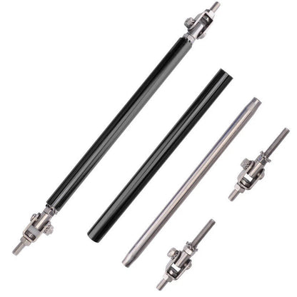 Black Adjustable Bumper Lip Splitter Strut Rod Tie Support Bar for Dodge Charger