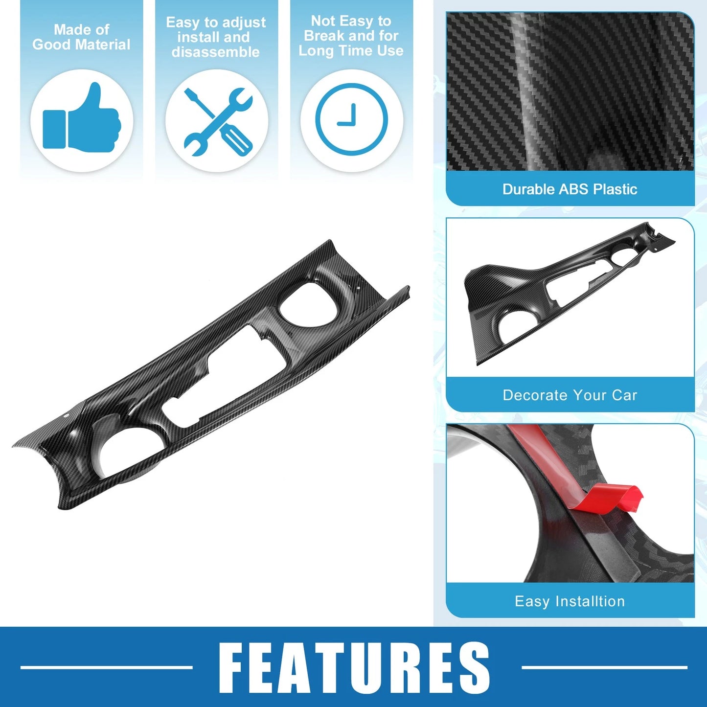 Center Console Cup Holder Panel Cover Trim for Toyota CHR (2017–2021)