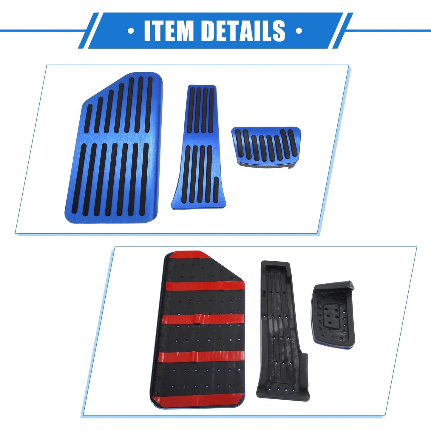 3 x Car Gas Accelerator Brake Foot Rest Pedal Covers for Kia Carnival (2020-2023)