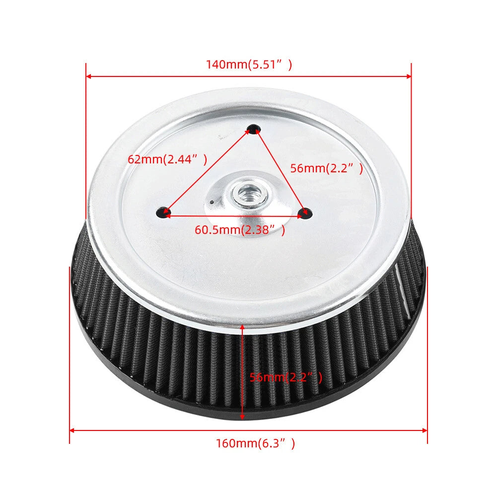 Air Cleaner Filter Intake for Harley Touring, Softail, Dyna, XL883, 1200 (99-15)