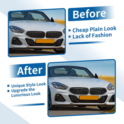 Front Upper Bumper Grille for BMW Z4 G29 2018-2024 Gloss Black (2 x)