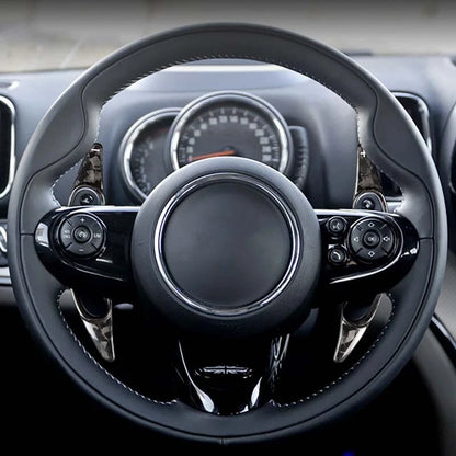 Carbon Fiber Steering Wheel Paddle Shifter Extension Fit For Mini Cooper F60