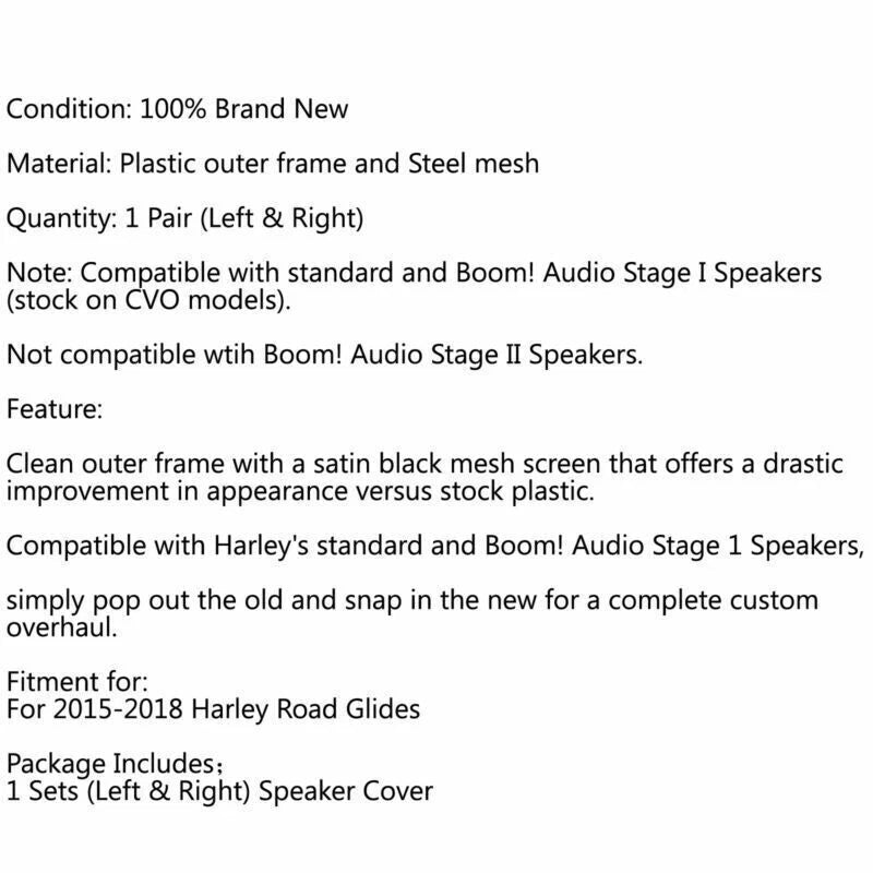 Speaker Grills Cover for Harley Road Glide (2015-2018)