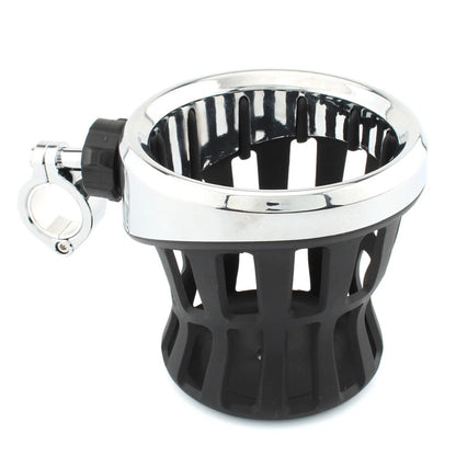 Chrome Motorcycle Drink Cup Holder for 7/8"-1" Bars (22mm-25mm)