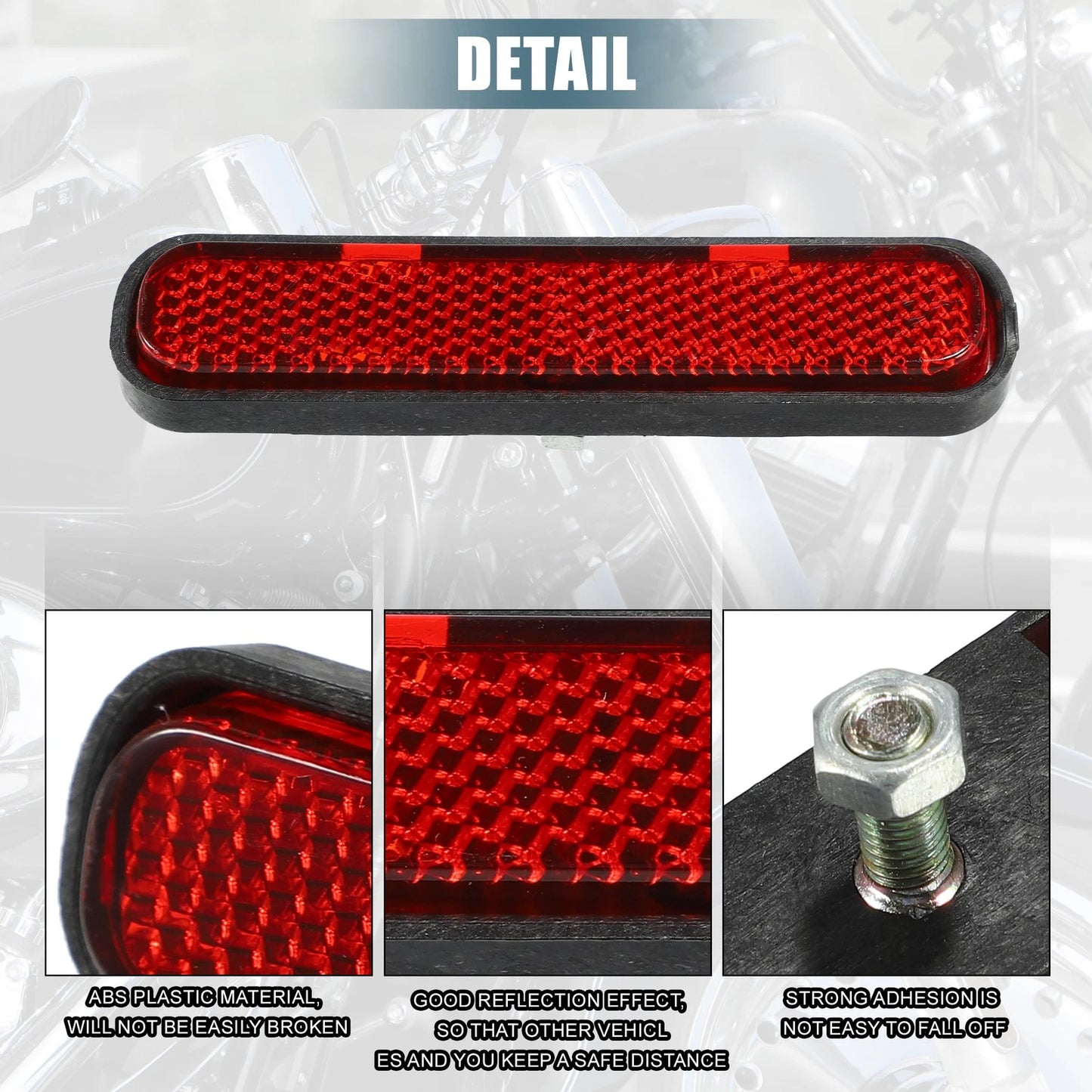 Reflector Spoke Safety Reflective with Screw Red for Motorcycle Bicycle