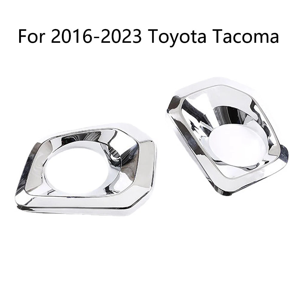 Front Bumper Grille Chrome Fog Light Covers for Toyota Tacoma (2016-2023)