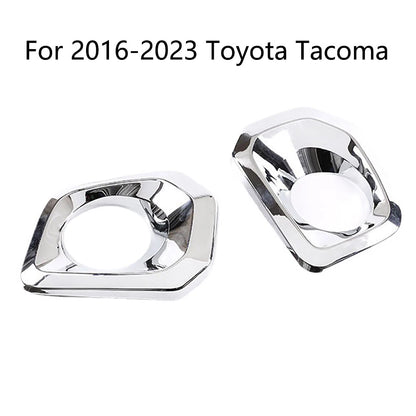 Front Bumper Grille Chrome Fog Light Covers for Toyota Tacoma (2016-2023)