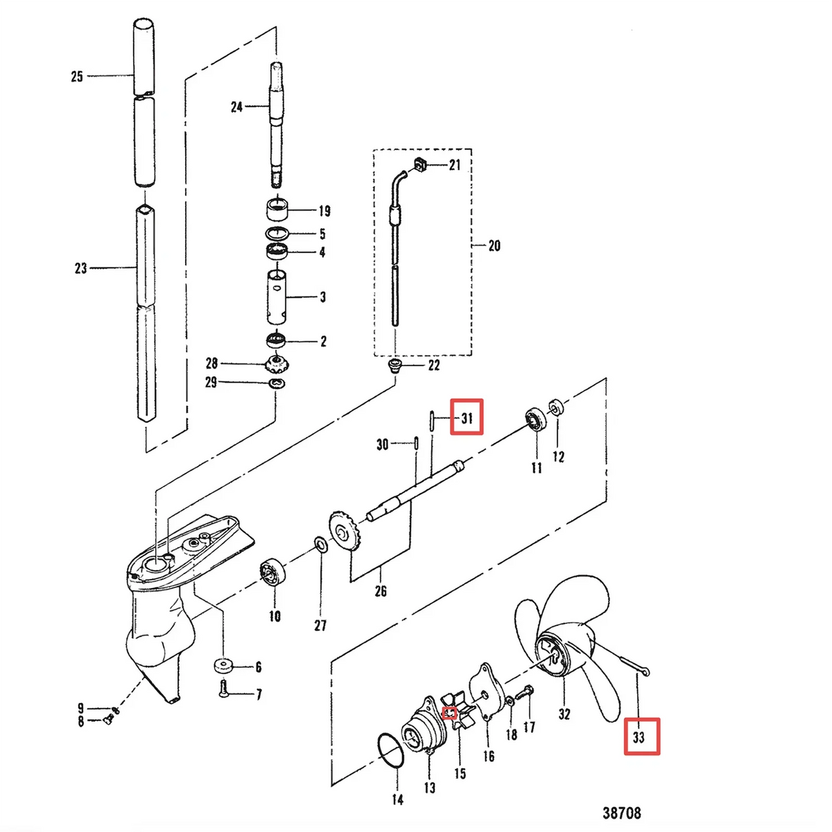 Propeller Shear Pin & Split Pin Kit for Mercury 2-3.5HP Outboards