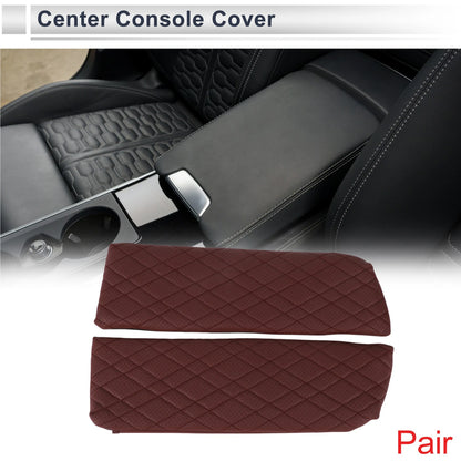 Center Console Cover with Storage Bag for BMW X5 (2014-2018) Red 1 Pair