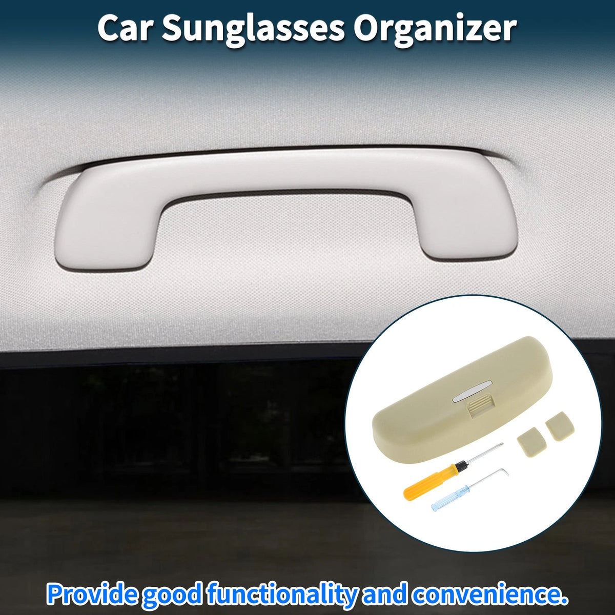 Sunglasses Case for Mitsubishi Outlander Eyeglasses Holder Storage Box Beige