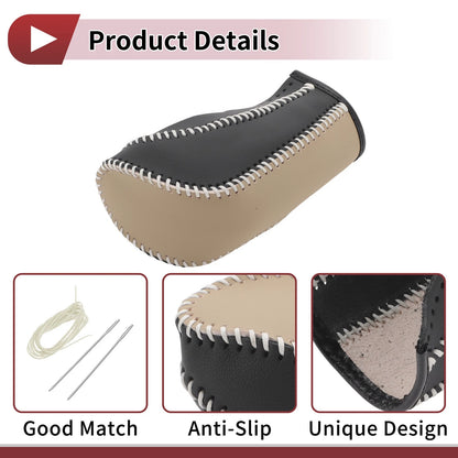 Car Gear Shift Knob Cover for Ford Fiesta (2011-2019) - Beige Faux Leather
