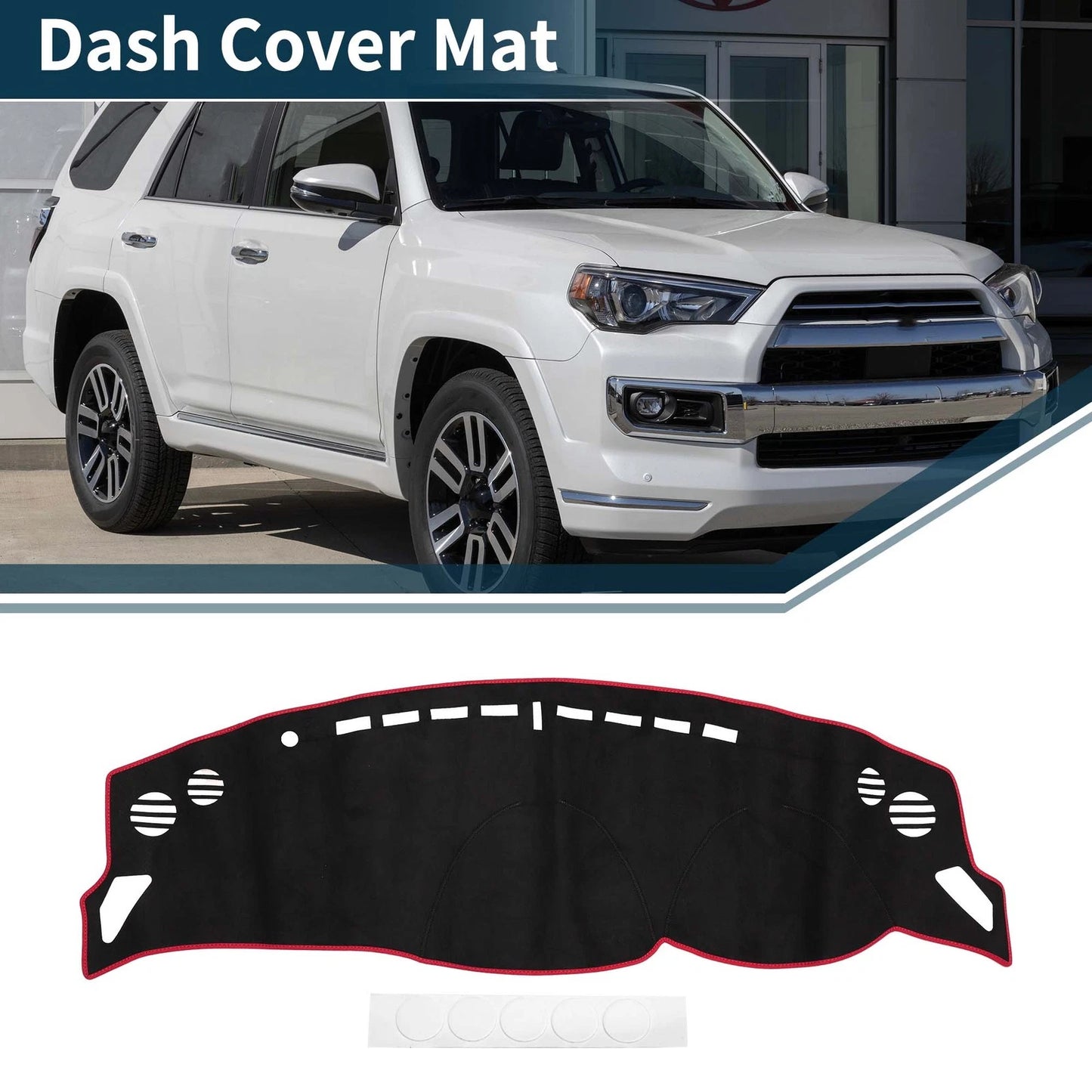 Dashboard Dash Cover Mat for Toyota 86 Sun Protector Pad Black Red (2012–2016)