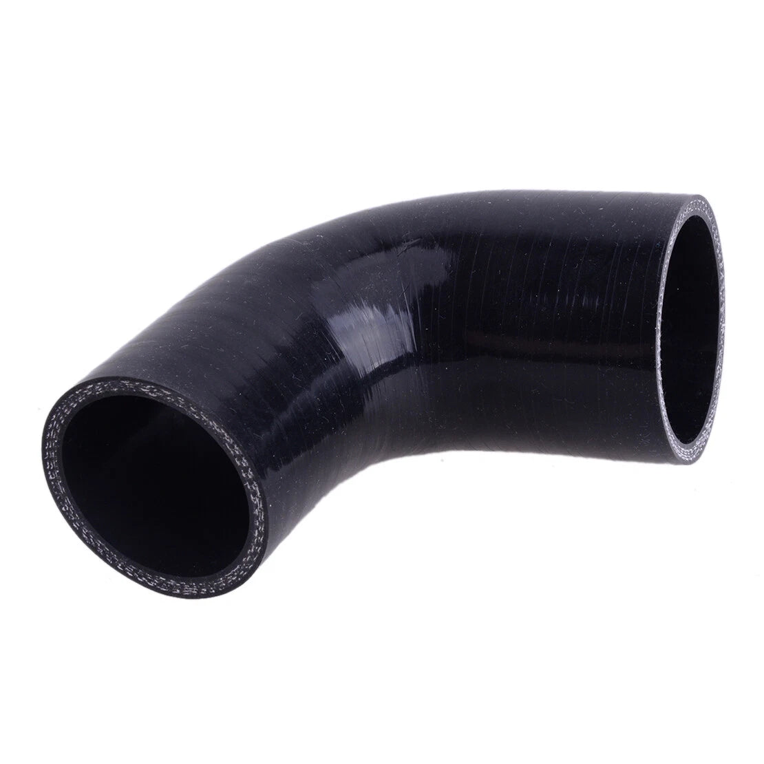 Black 2" to 2.5" 90 Degree Reducer Silicone Hose Coupler for Car