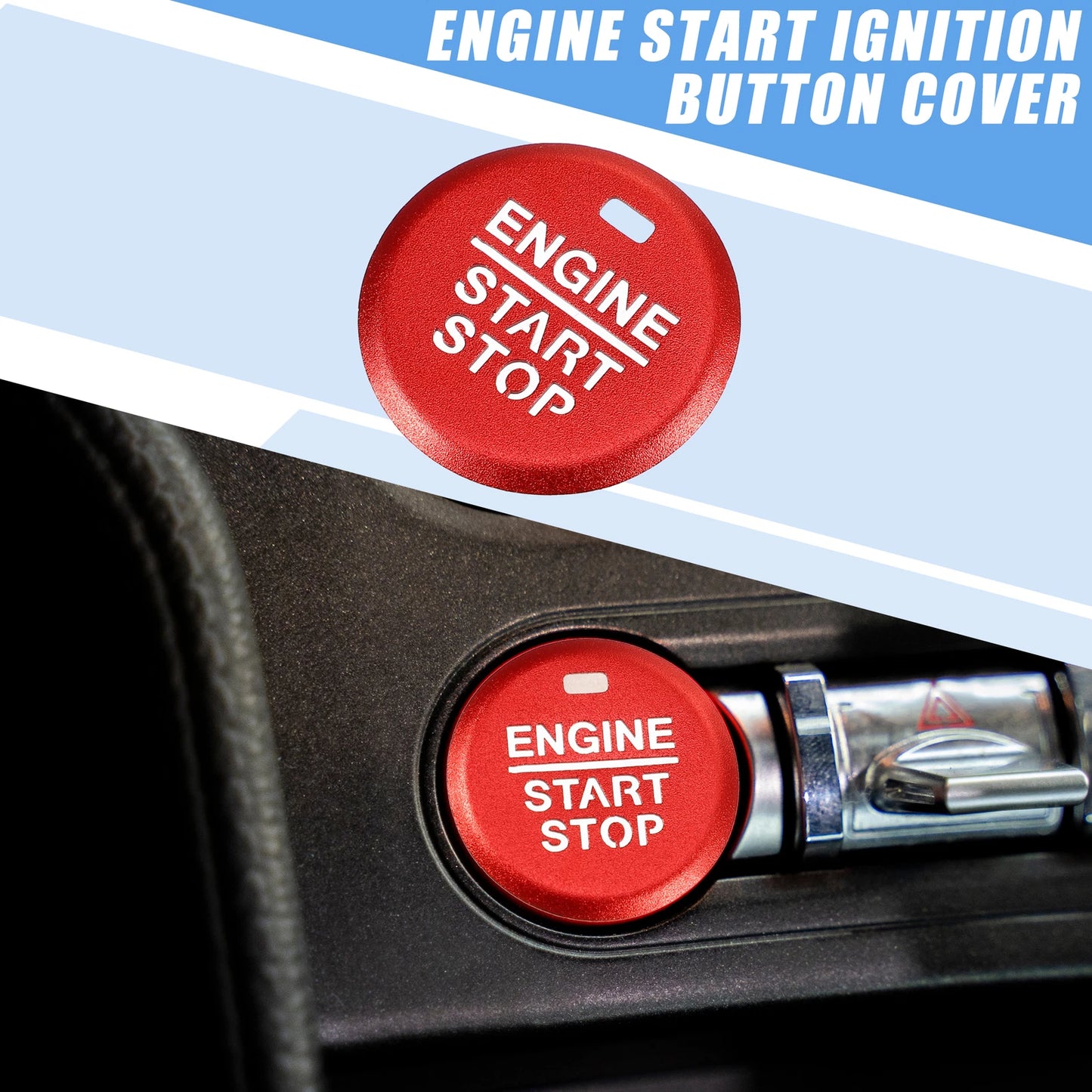 Ignition Button Cover Decal for Ford Mustang (2015-2021) Red