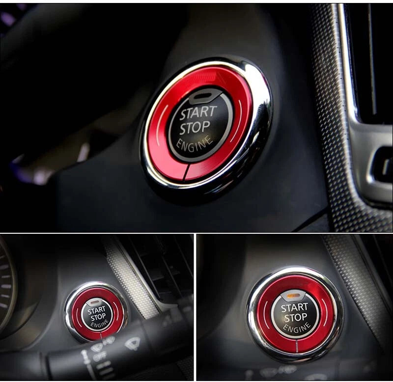 For Infiniti Q50 Q60 2014+ Red Engine Start Buttons Ring Sticker Cover Trim