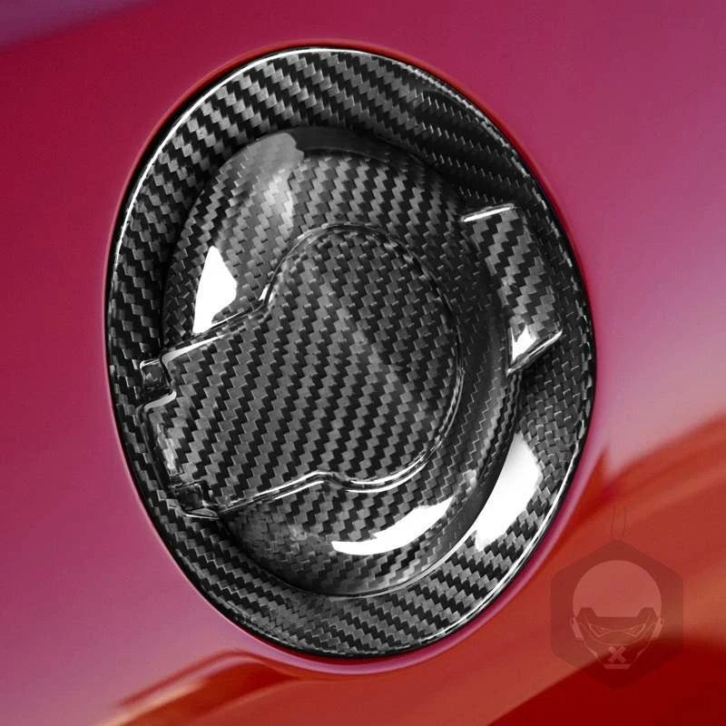 100% Carbon Fiber Fuel Tank Cap Gas Filler Cover Trim for Dodge Challenger 09-20