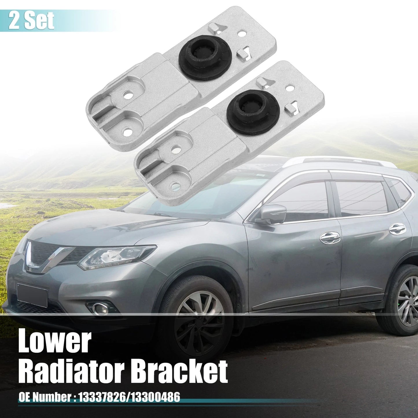 Lower Radiator Bracket with Rubber Cushion Bushing for Chevrolet