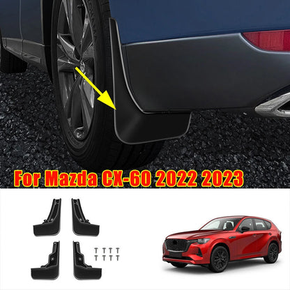 4Pcs Set Molded Splash Guards Mud Flaps Fender for Mazda CX-60 (2022–2023)