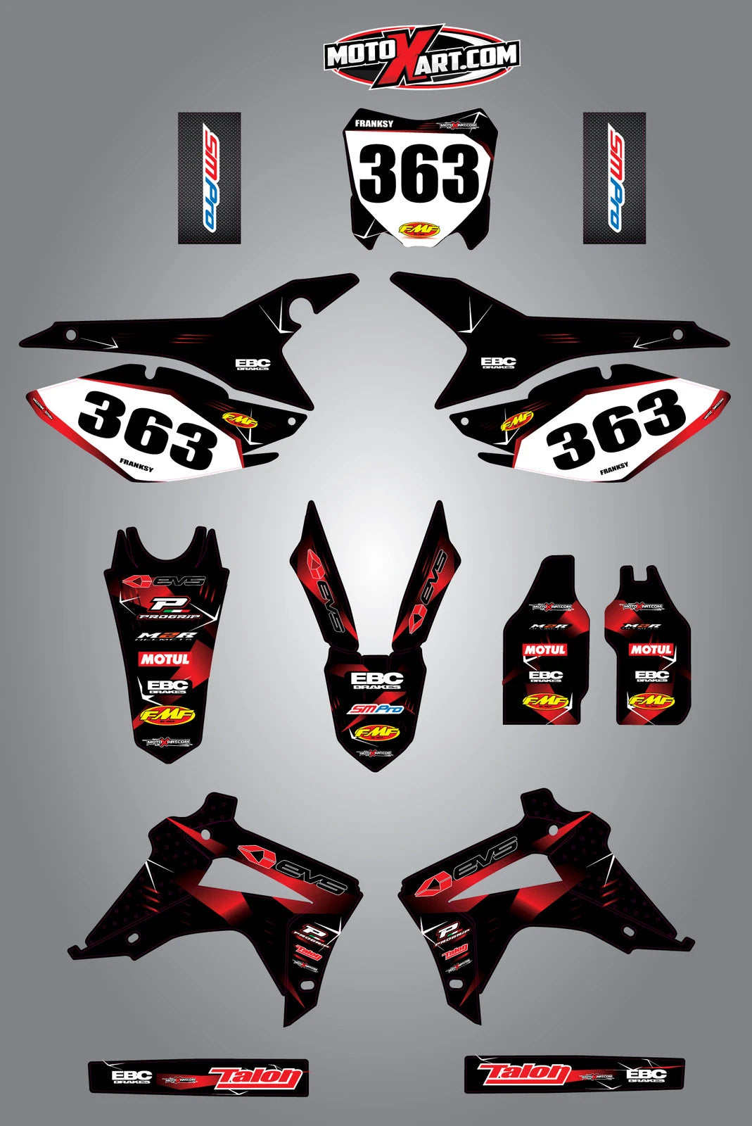 Custom Graphic Kit for Honda CRF 450 (2014-2015) - BARBED Style Stickers