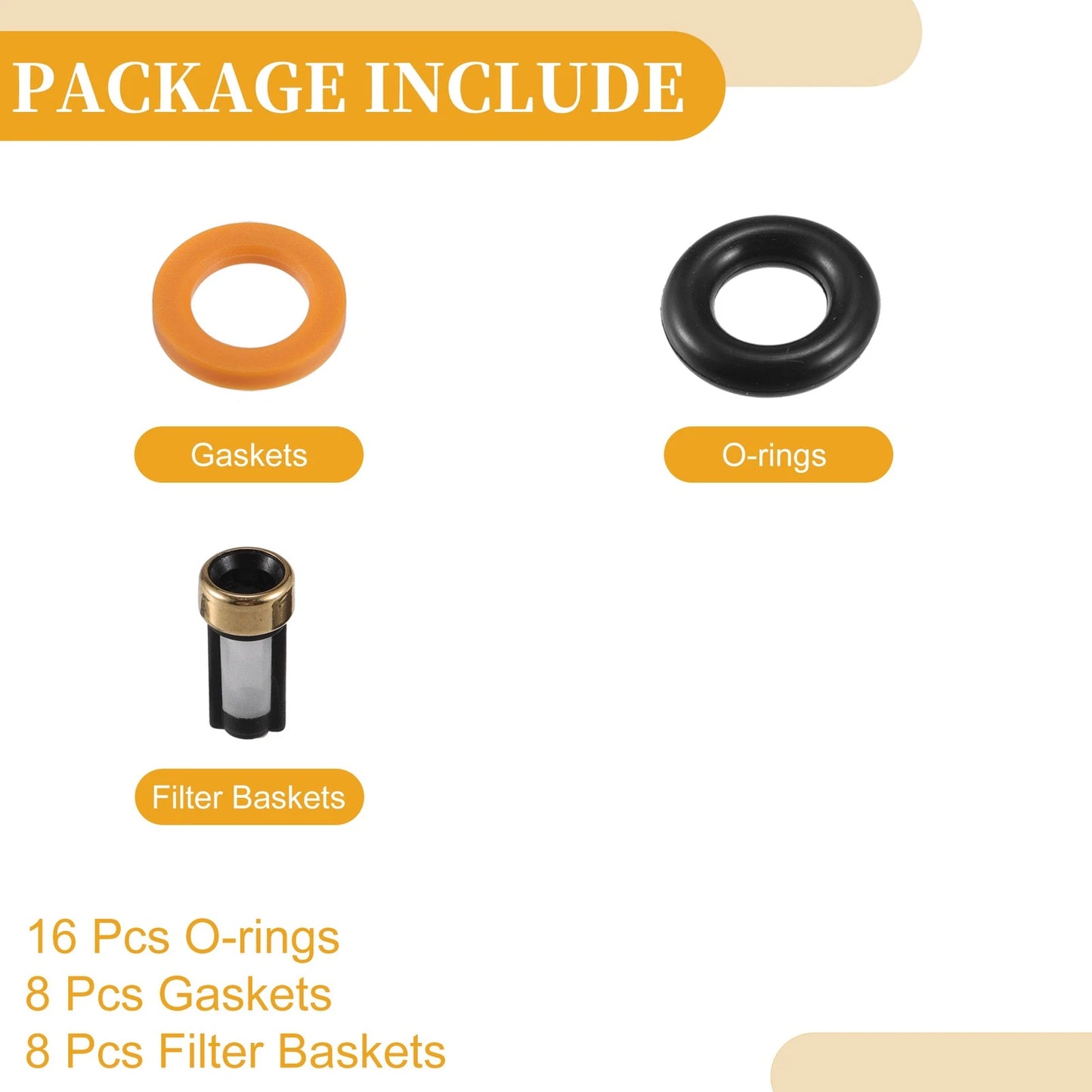 8 x Fuel Injector Seal O Ring for Dodge Dakota (2002)