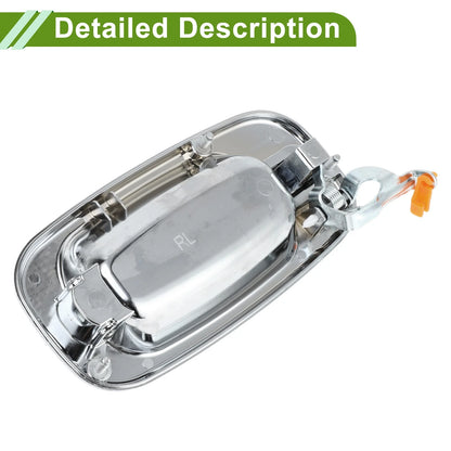Exterior Door Handle for Chevrolet & GMC Models Silver Tone Rear Left