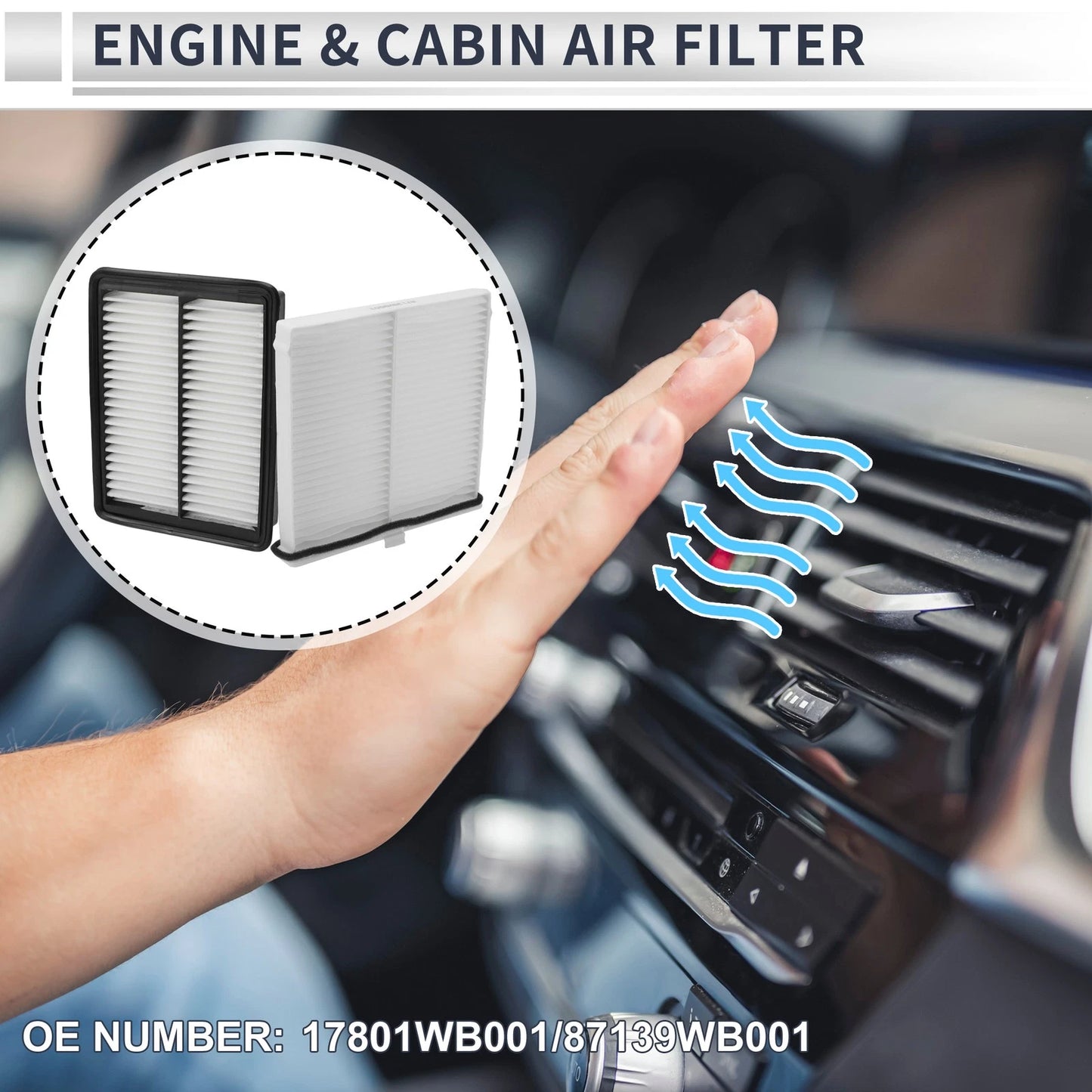 Engine Cabin Air Filter Combo for Toyota Yaris 1.5L (2019–2020)