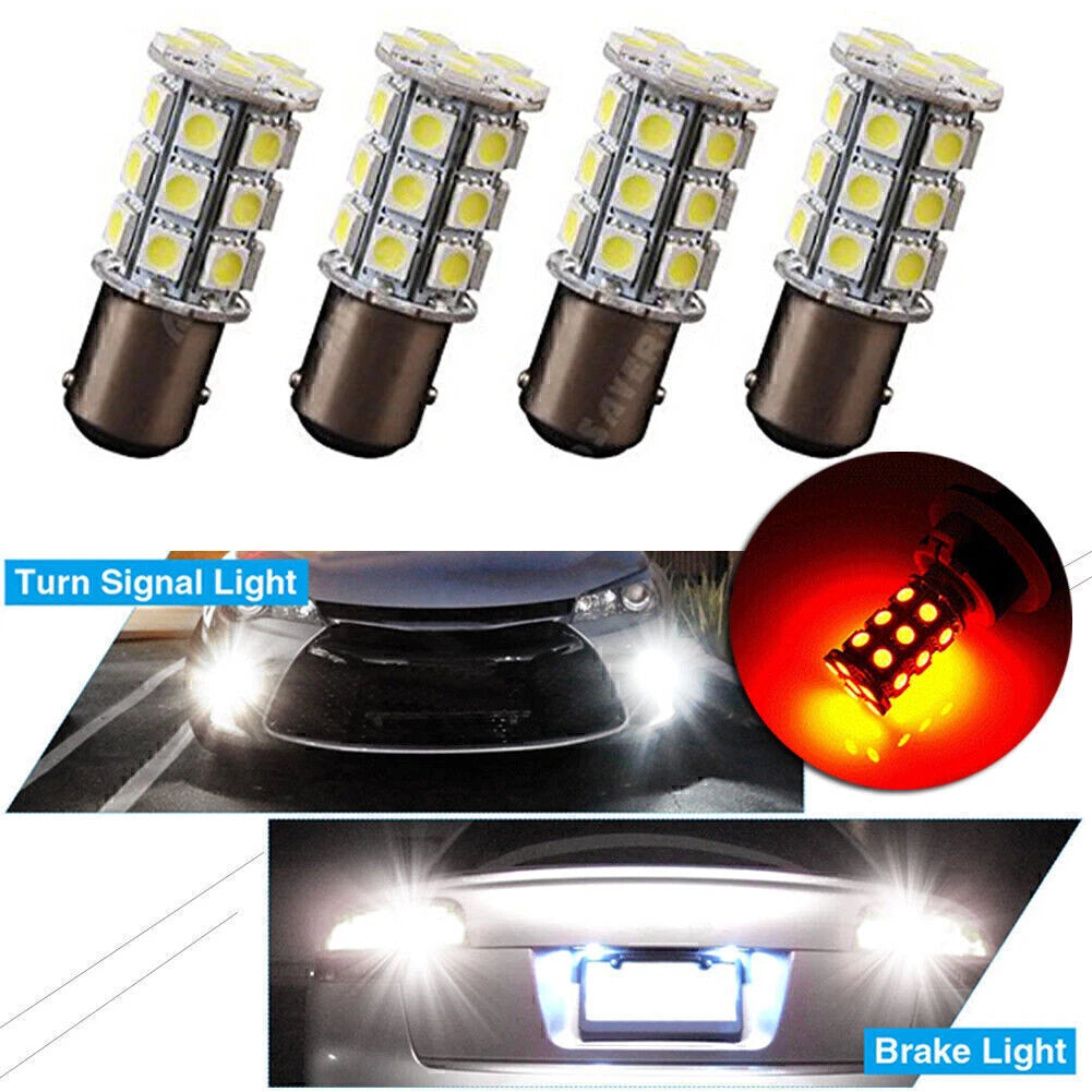 4 x 27SMD BA15D Red LED Light Bulbs for Marine Boat (1004, 1076, 1142)