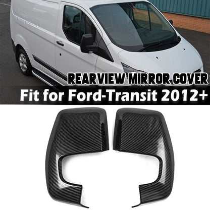 Carbon Look Door Wing Mirror Cover Caps for 2012+ Ford Transit Custom Van (2012)