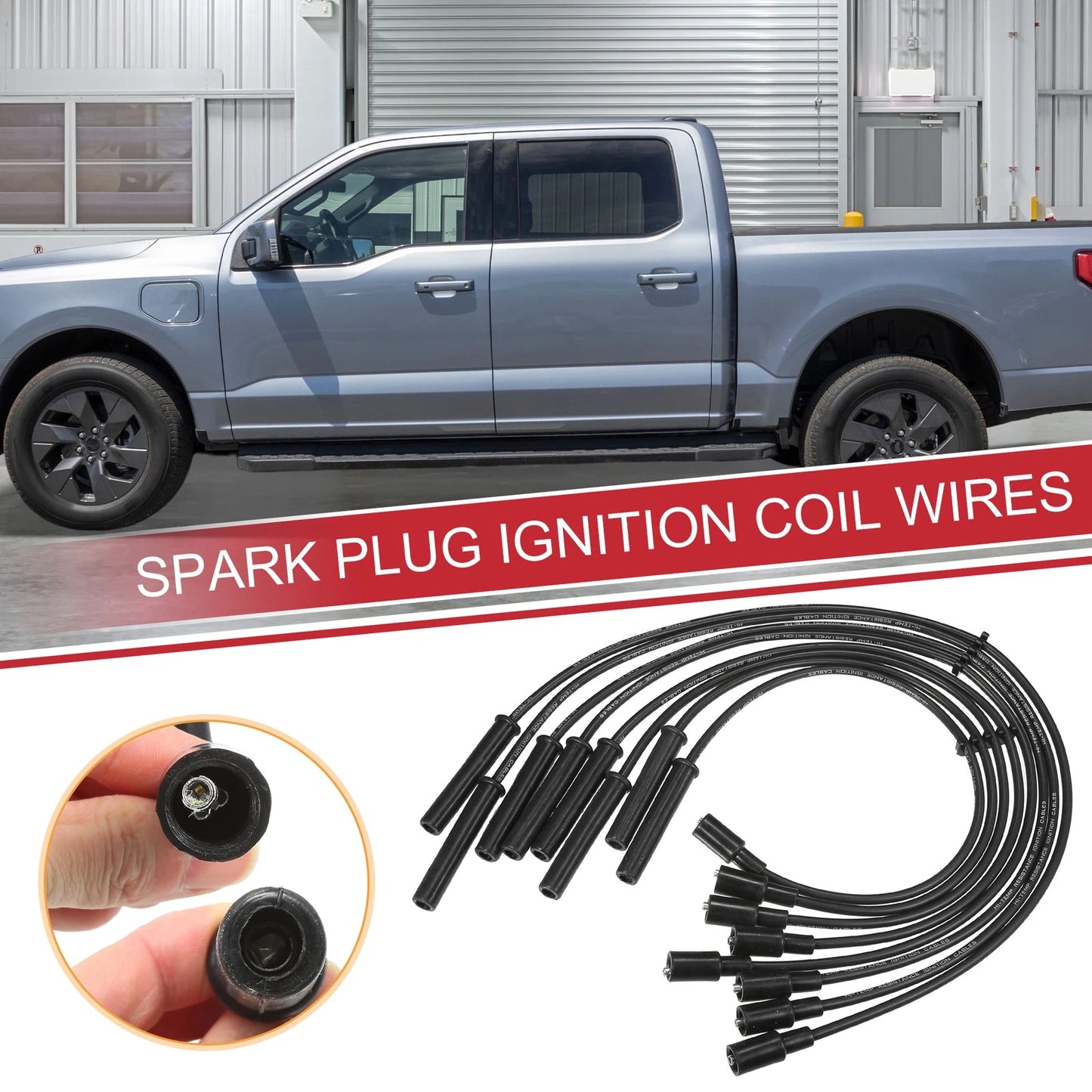 8 Pcs Spark Plug Wire Ignition Coil Cables for Ford F-150 F-250 F-350 (2004-2023)