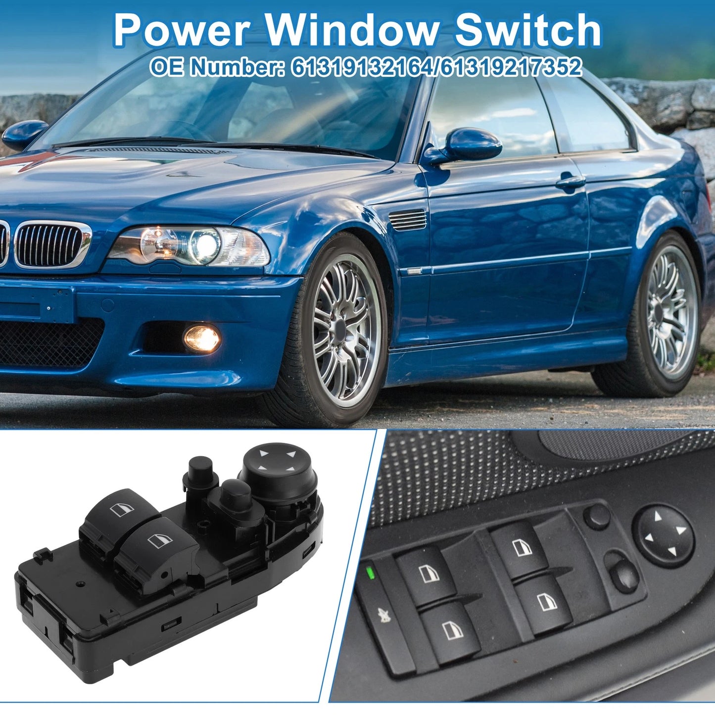 Power Window Switch for BMW 328i Base 3.0L L6 (2007-2013)