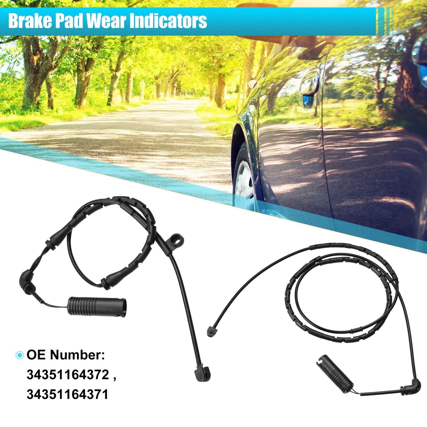 2 x Brake Pad Wear Sensors for BMW 330xi 325xi 330i 330Ci (2004-2006)