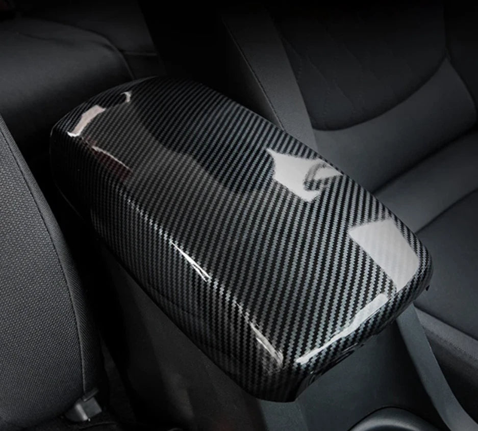 Armrest Storage Box Lid Carbon Fiber Cover Trim for Toyota Corolla (2020-2024)