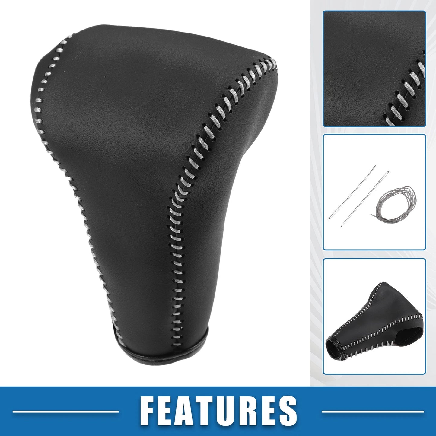 Gear Shifting Knob Cover for Honda CR-V (2017-2022) Black Gray Stitches