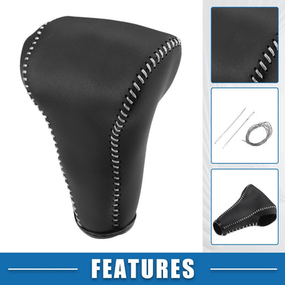 Gear Shifting Knob Cover for Honda CR-V (2017-2022) Black Gray Stitches