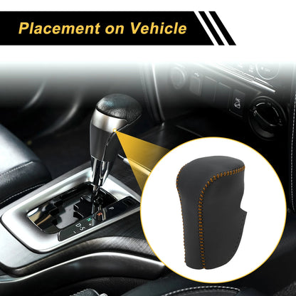 Black Brown Faux Leather Gear Shift Knob Cover for Honda Accord (2008-2012)